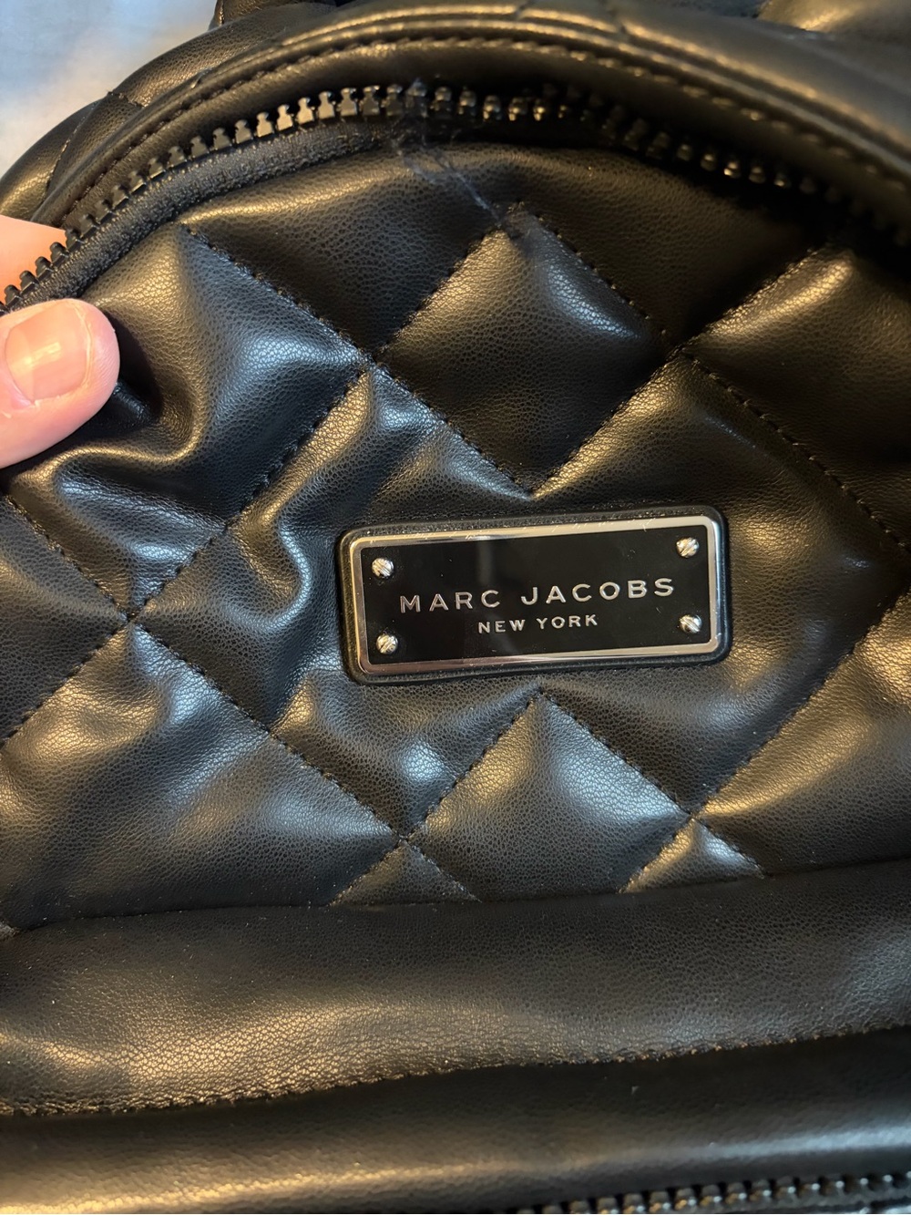 Marc Jacobs Black Quilted Mini Backpack with Front Zip Pocket - Picture 3 of 8